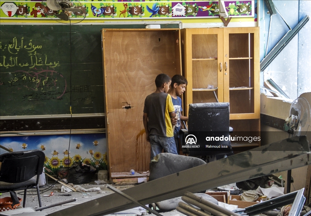 Aftermath of Israeli strikes on UN-run schools in Gaza: At least 11 Palestinians killed