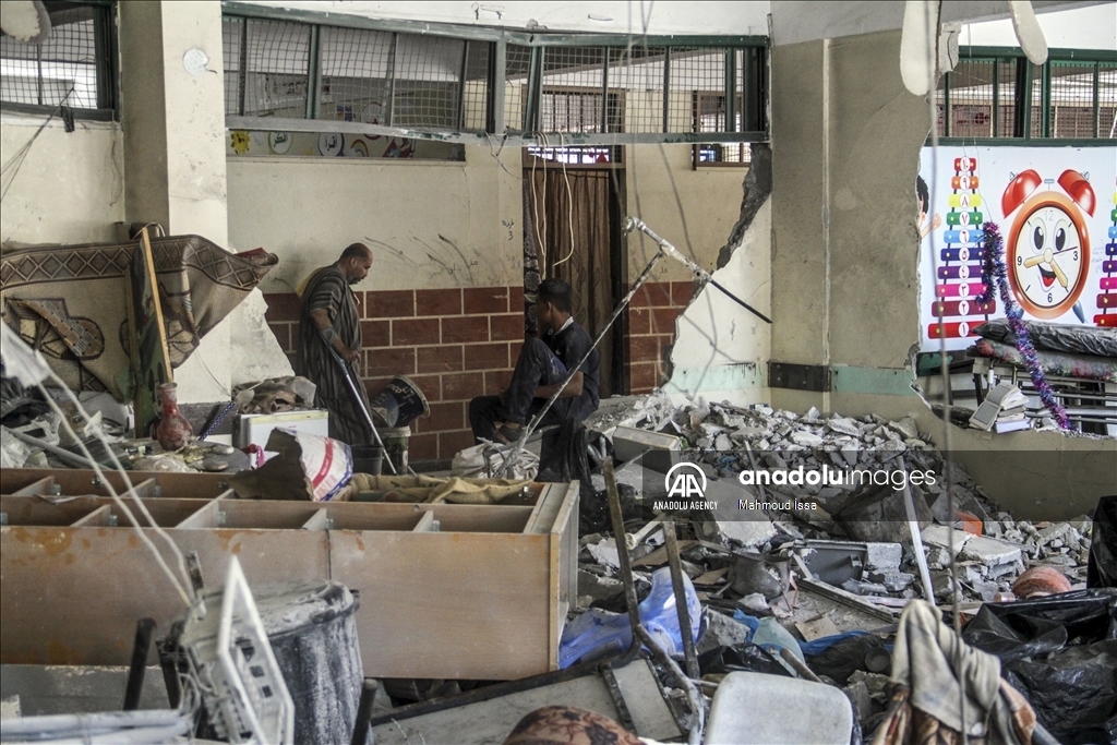 Aftermath of Israeli strikes on UN-run schools in Gaza: At least 11 Palestinians killed