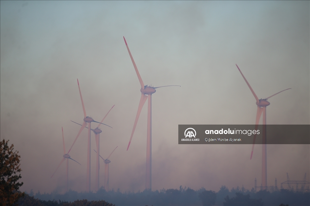 Çanakkale'de tarım arazisinde çıkan yangına müdahale ediliyor