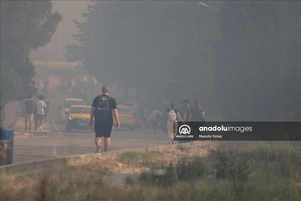 Bursa'da makilik alanda çıkan yangın kampüsteki ormana sıçradı