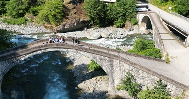 «Двойной мост» и водопад Менчуна в турецком Архави привлекают туристов
