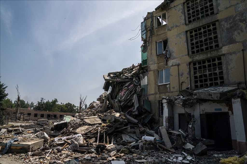 Ukrayna'nın Toretsk kentinde savaşın izleri 