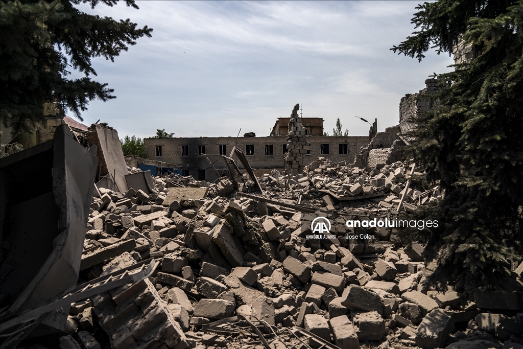 Ukrayna'nın Toretsk kentinde savaşın izleri 