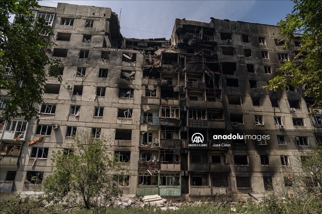 Ukrayna'nın Toretsk kentinde savaşın izleri 