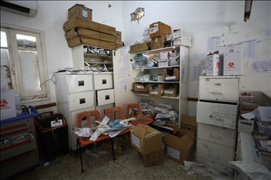 إخلاء المستشفى المعمداني (الأهلي) بمدينة غزة في أعقاب التحذير الذي أصدرته إسرائيل بالإخلاء