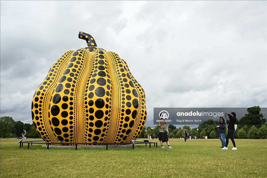 Yayoi Kusama's largest bronze sculpture 'Pumpkin' unveiled in Kensington Gardens, London