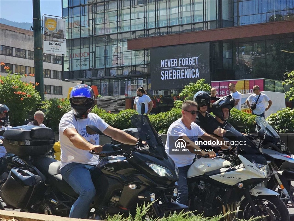 Motorcyclists in Sarajevo depart for Srebrenica in memory of the victims of genocide