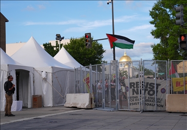 Сторонники Палестины организовали демонстрацию в Вашингтоне во время саммита НАТО