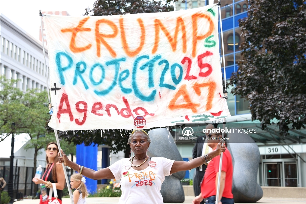 В районе проведения национального съезда Республиканской партии в США прошла демонстрация протеста