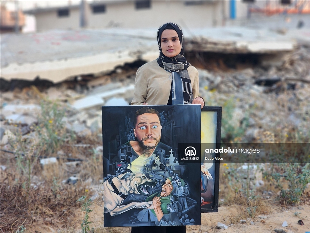 رسامة فلسطينية تعكس معاناة أهل غزة تحت وطأة الهجمات الإسرائيلية