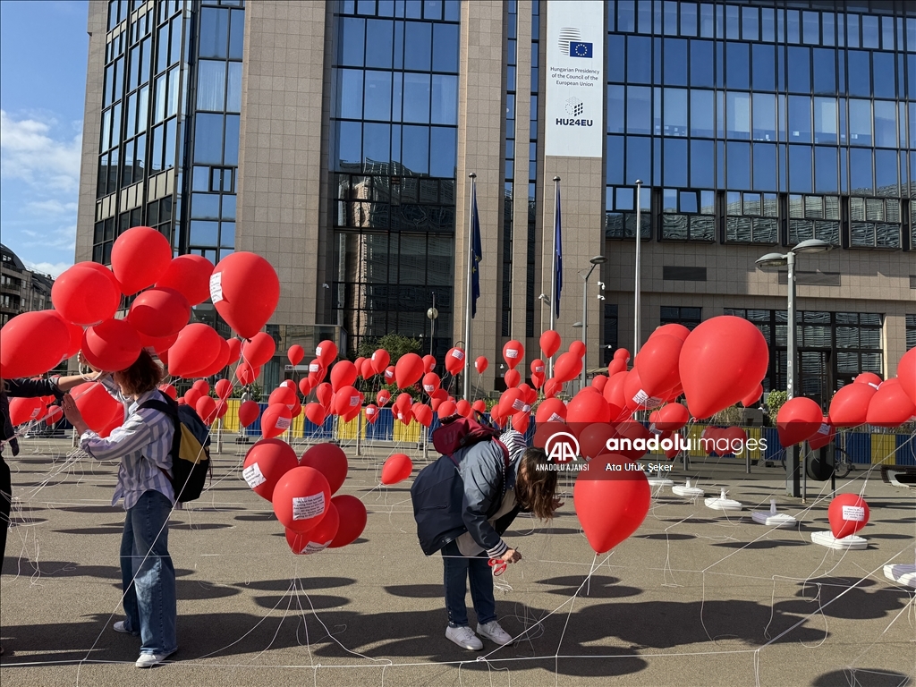 Brüksel'de STK'ler AB'nin Gazze politikasını protesto etti