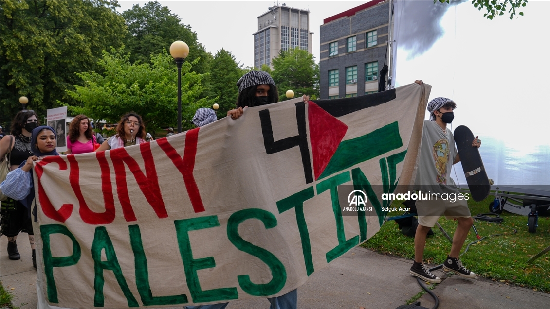Filistin destekçileri ünlü dizinin New York'taki çekimleri sırasında protesto düzenledi