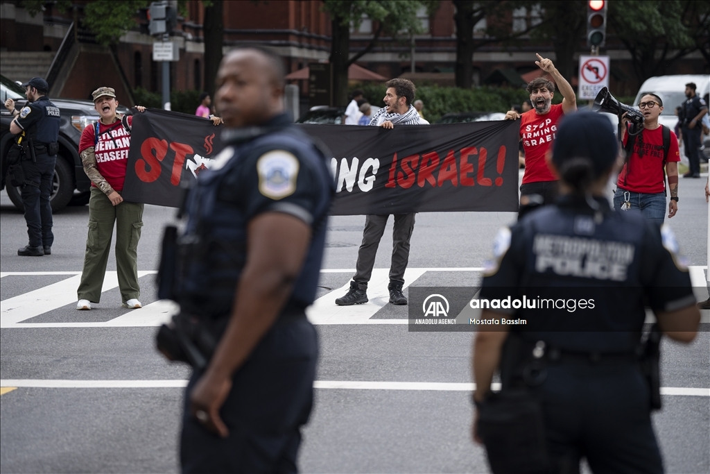 Protest in Washington against Israeli Prime Minister Benjamin Netanyahu