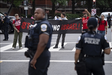 Protest in Washington against Israeli Prime Minister Benjamin Netanyahu