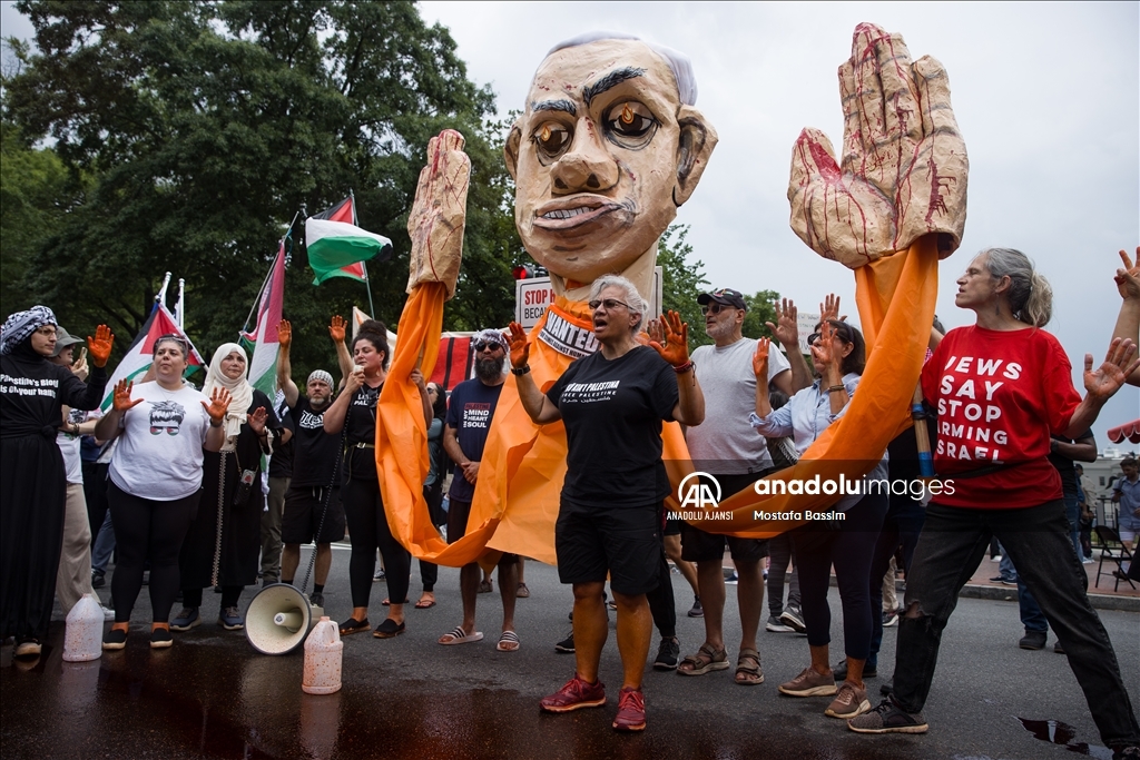 Biden ile görüşen Netanyahu, Beyaz Saray önünde protesto edildi 