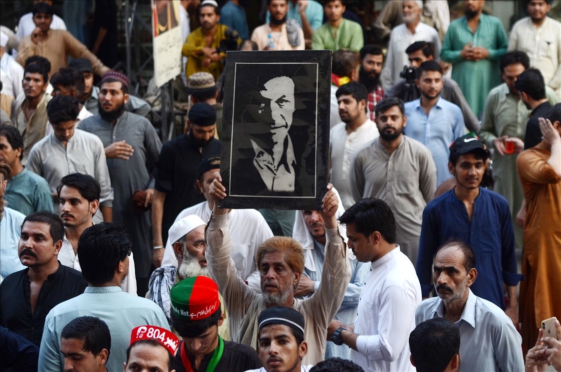 Pakistan's main opposition party supporters stage protest for Former PM Imran Khan's release