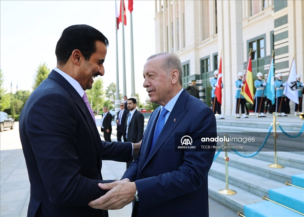 Cumhurbaşkanı Erdoğan, Katar Emiri Şeyh Temim bin Hamed Al Sani ile görüştü