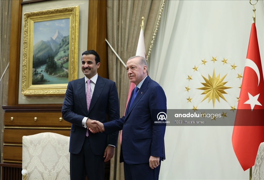 Cumhurbaşkanı Erdoğan, Katar Emiri Şeyh Temim bin Hamed Al Sani ile görüştü