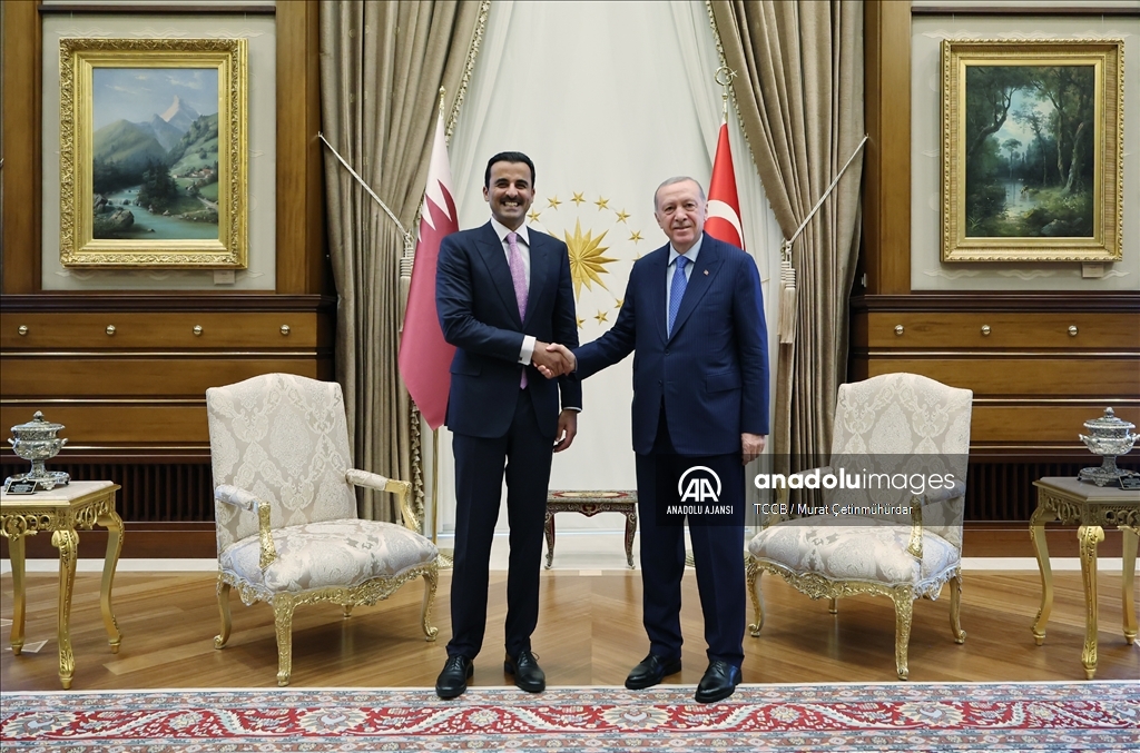 Cumhurbaşkanı Erdoğan, Katar Emiri Şeyh Temim bin Hamed Al Sani ile görüştü