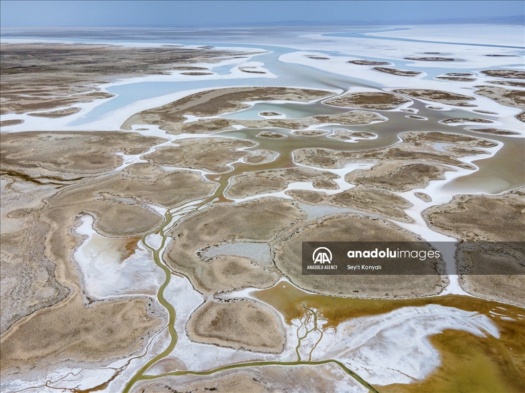 Lake Salt basin in Turkiye's Konya