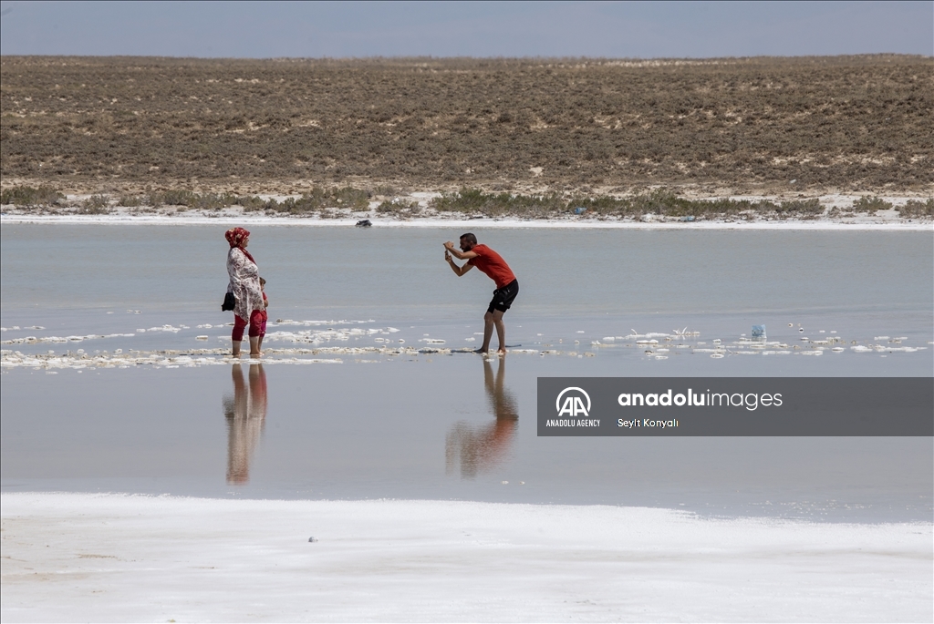 Lake Salt basin in Turkiye's Konya