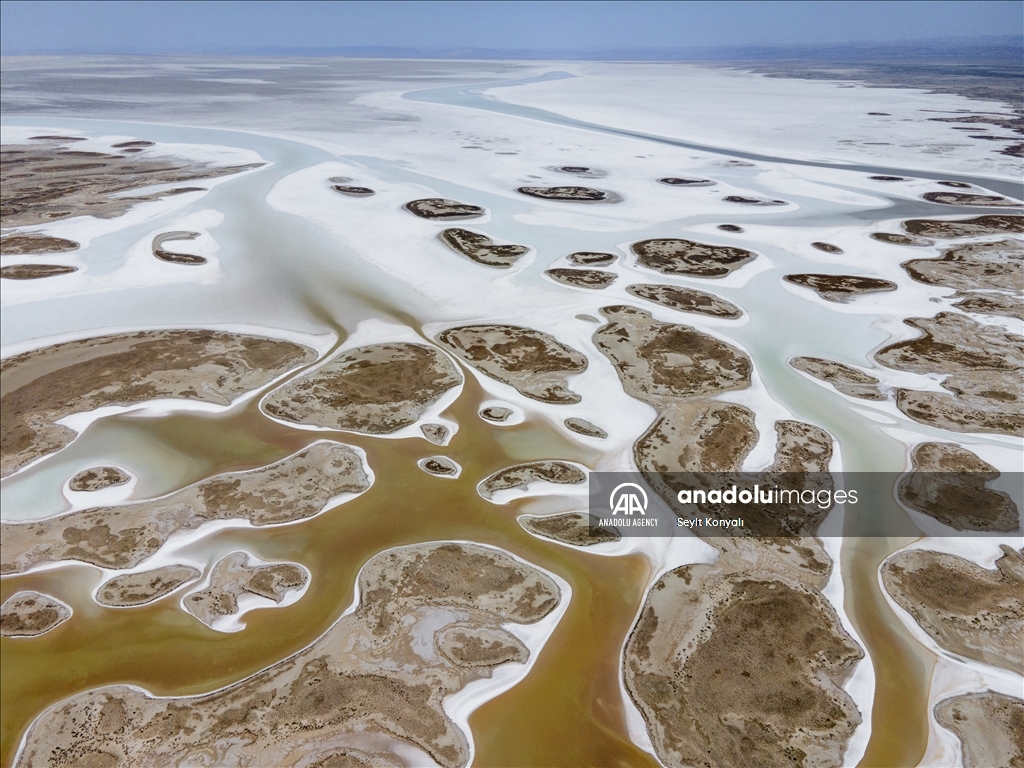 Lake Salt basin in Turkiye's Konya