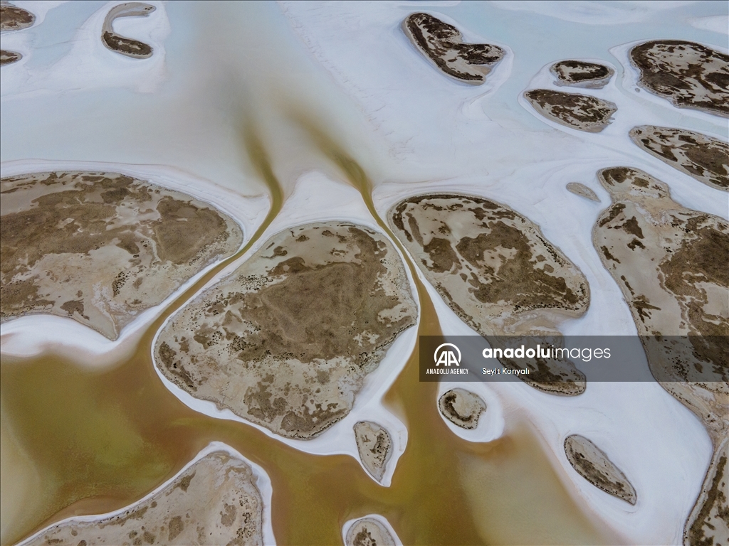 Lake Salt basin in Turkiye's Konya