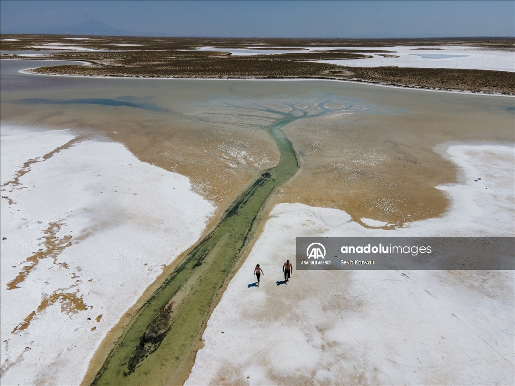 Lake Salt basin in Turkiye's Konya