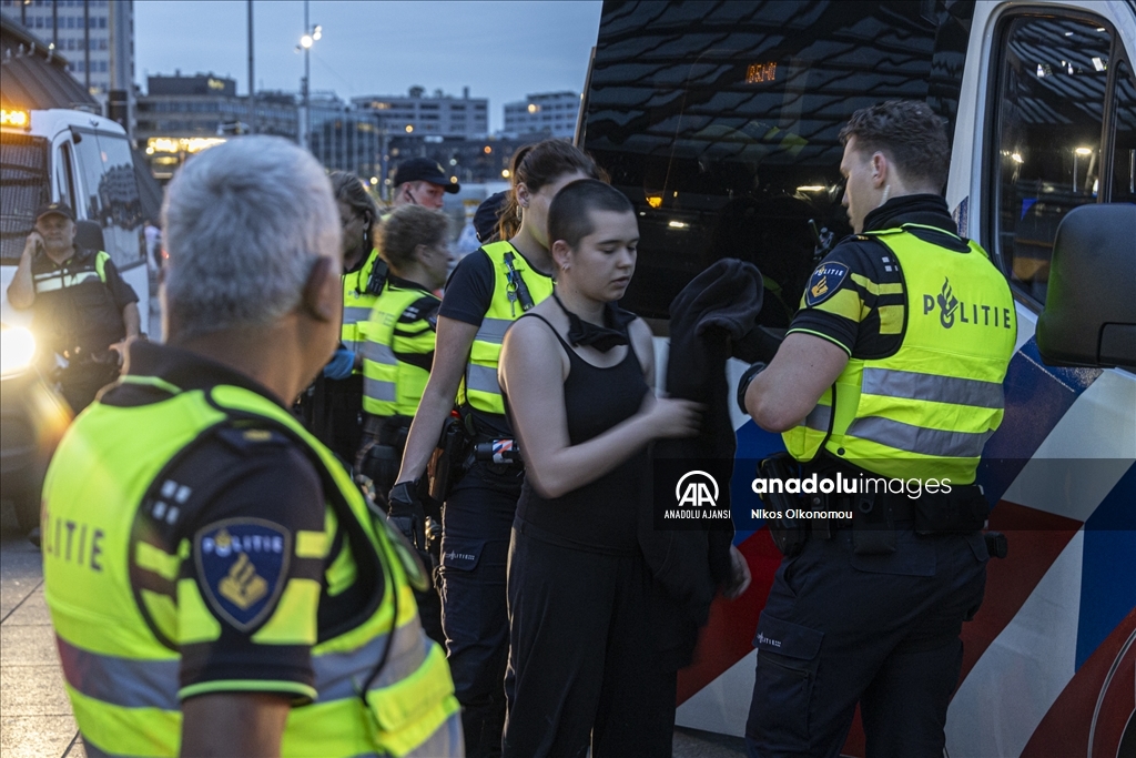 Amsterdam'da Filistin yanlısı protestoda tutuklamalar