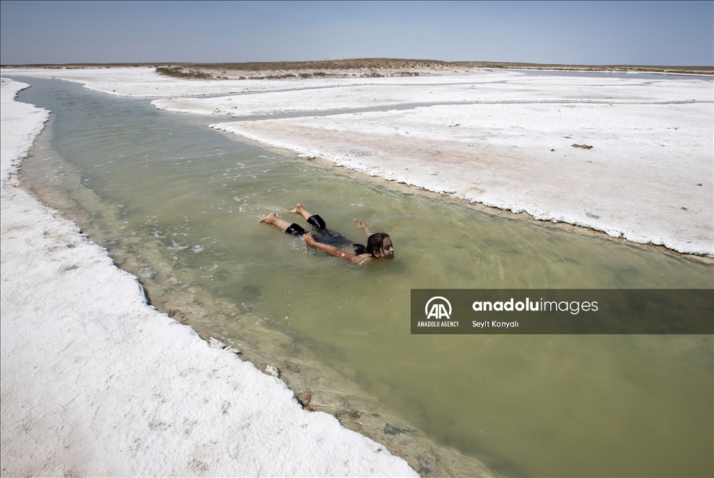 Lake Salt basin in Turkiye's Konya