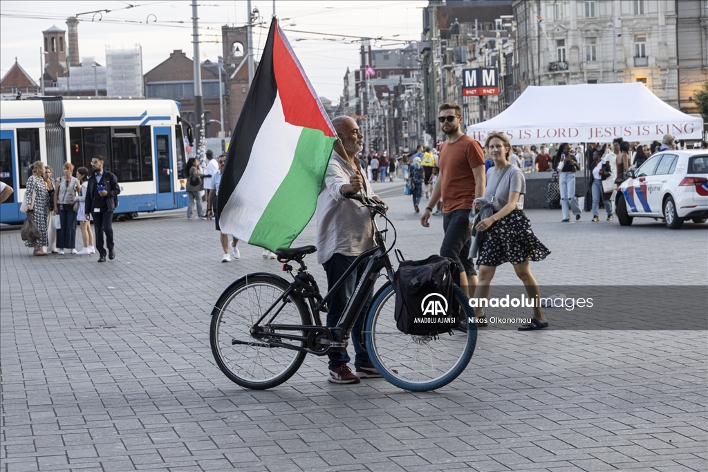 Amsterdam'da Filistin yanlısı protestoda tutuklamalar