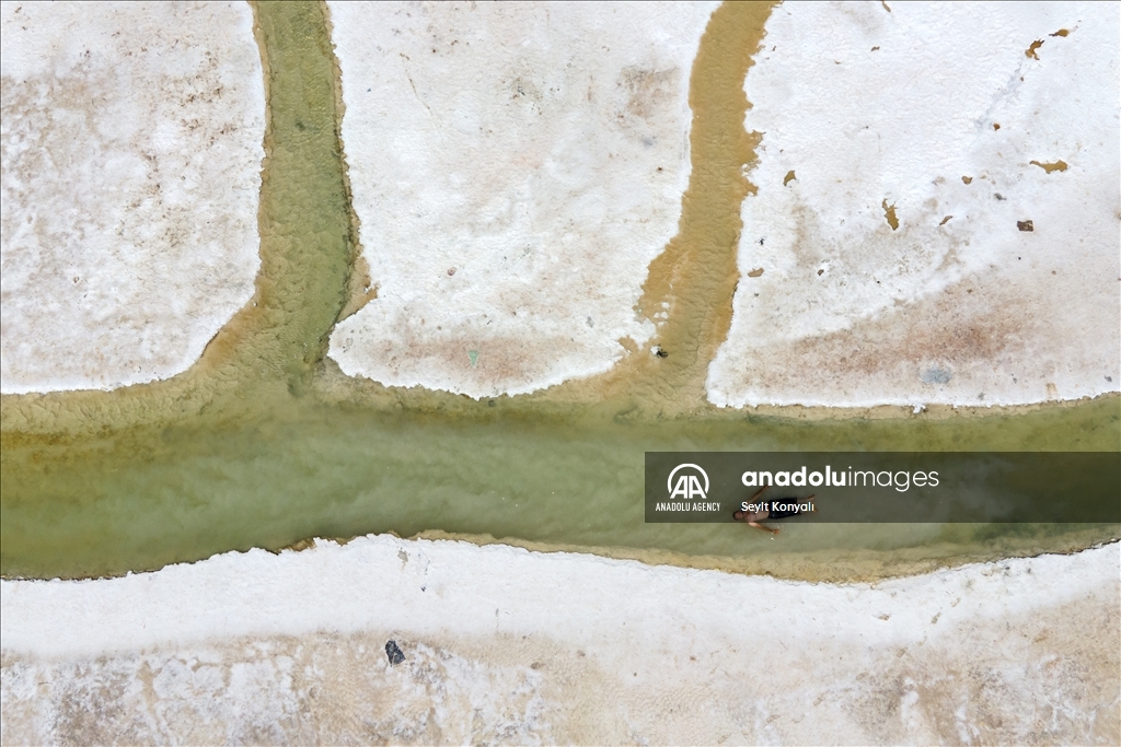 Lake Salt basin in Turkiye's Konya