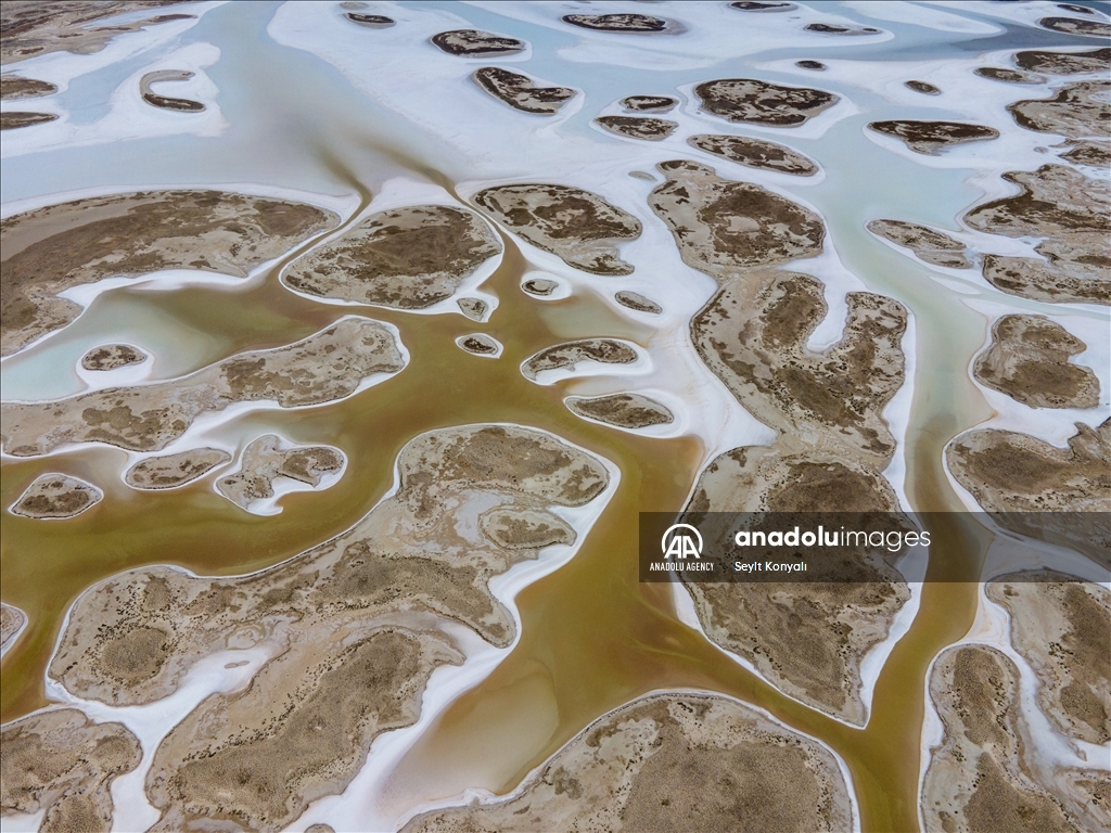 Lake Salt basin in Turkiye's Konya