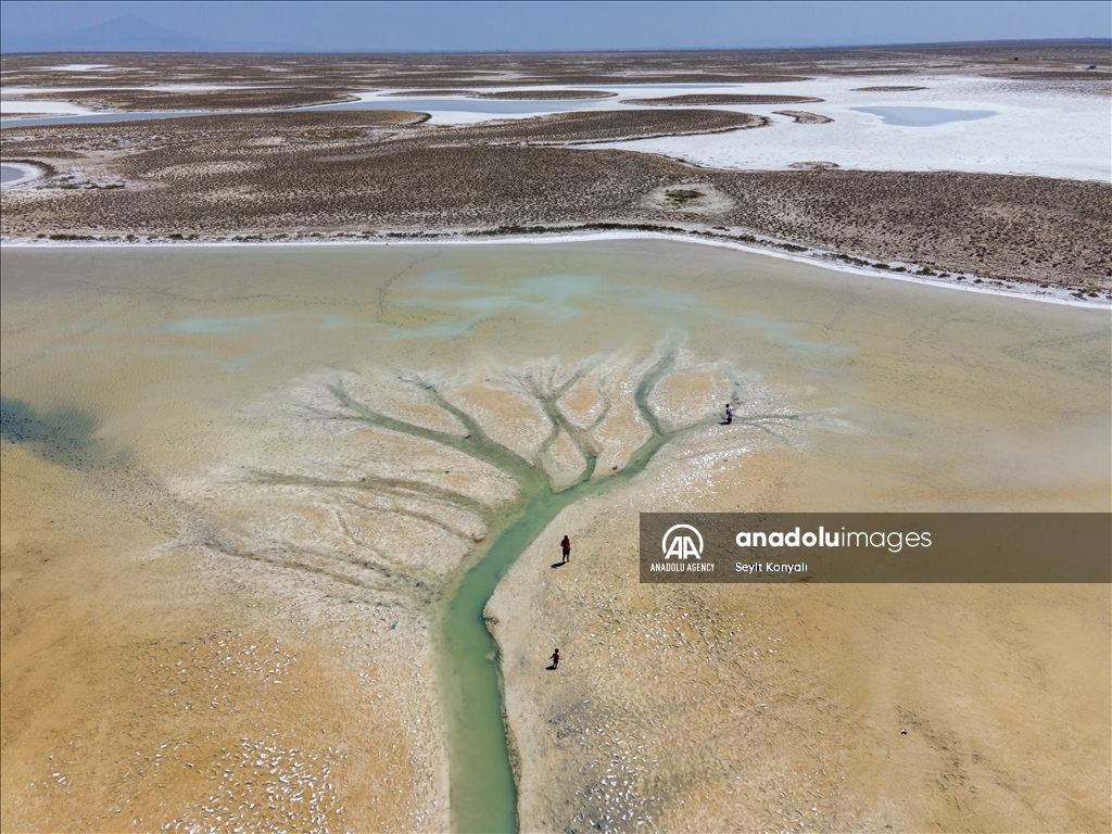 Lake Salt basin in Turkiye's Konya