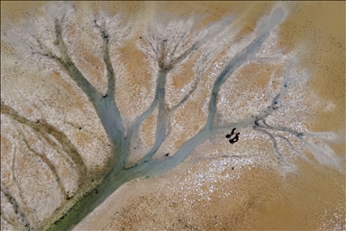 Lake Salt basin in Turkiye's Konya