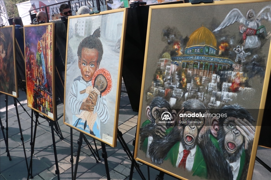 قيصري التركية.. افتتاح معرض رسم بعنوان "أطفال غزة"