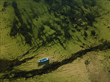 Konya's Lake Beysehir from the sky