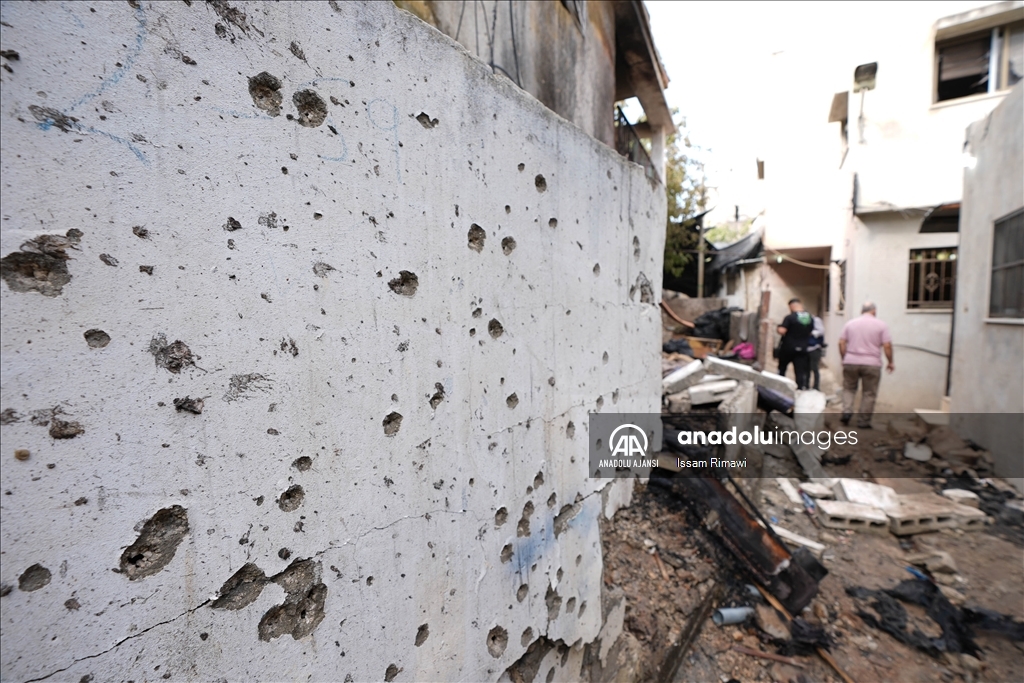 İsrail'in Batı Şeria'daki Nur Şems Mülteci Kampı'na düzenlediği hava saldırısı