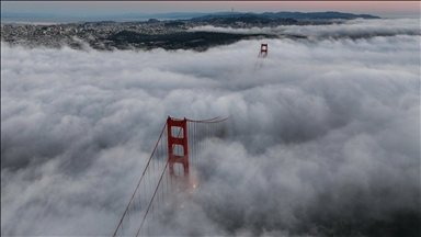 Fog blankets San Francisco's Golden Gate Bridge