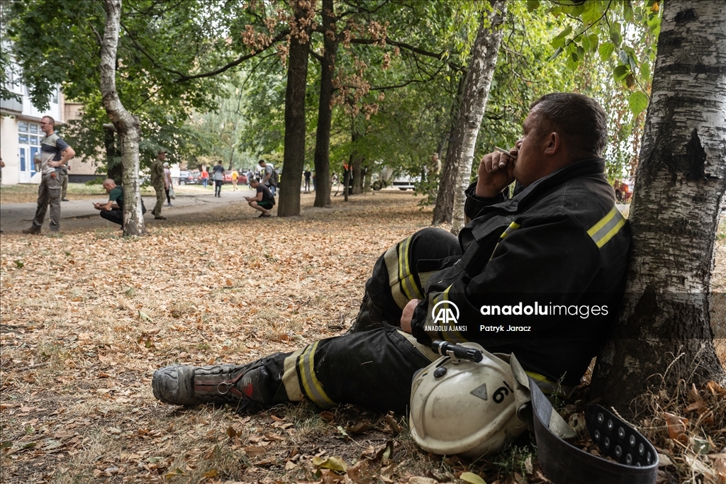 Rus füze saldırısının ardından Poltava'da arama kurtarma çalışmaları devam ediyor