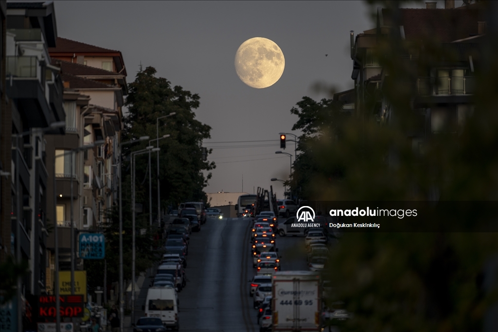 Bulging Moon in Turkiye's Ankara