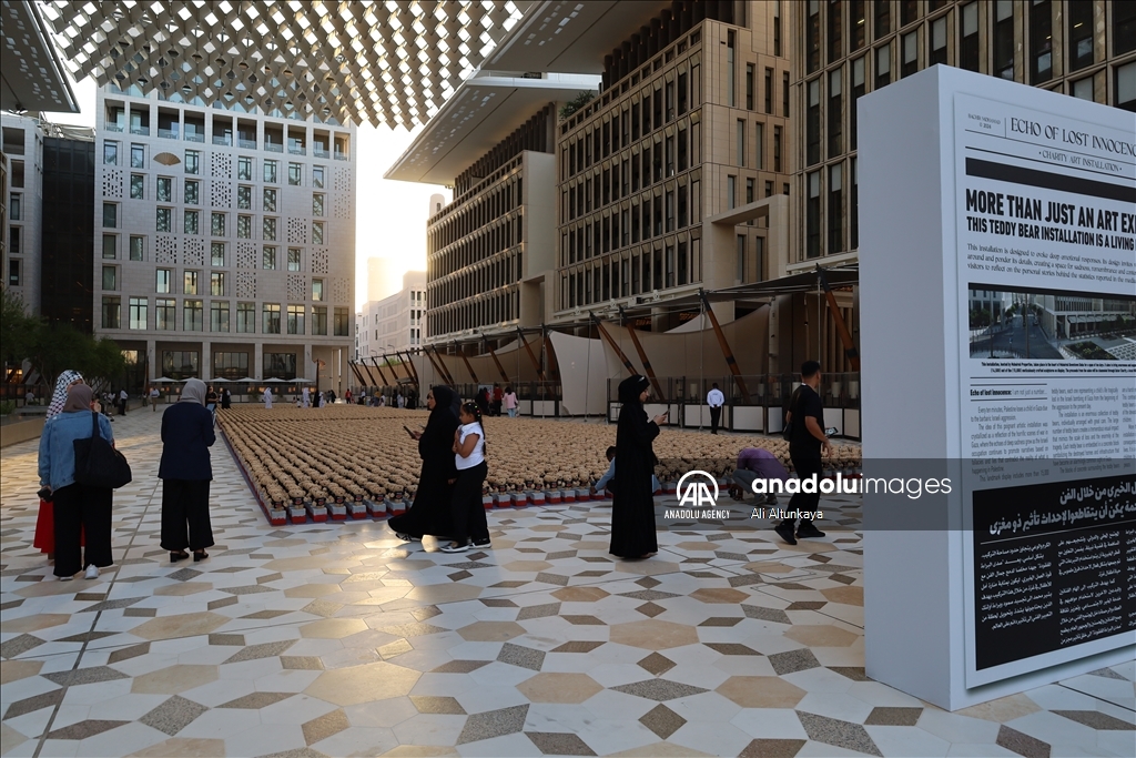 Thousands of teddy bears displayed in Qatar to commemorate children killed in Israel's attacks on Gaza