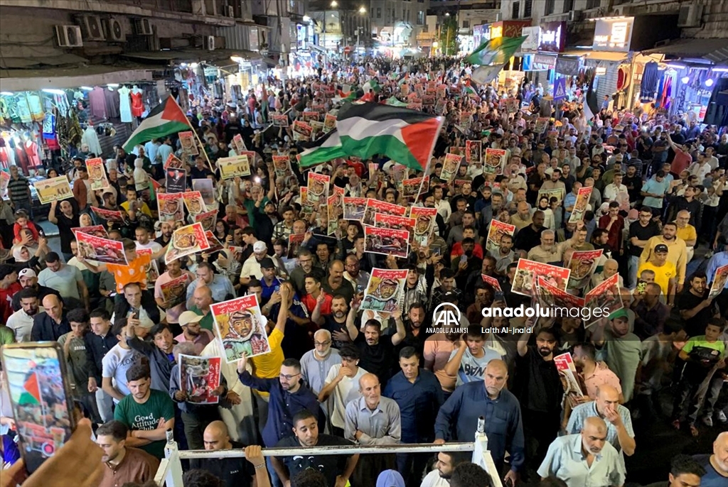 Ürdün'de, İsrail saldırıları altındaki Gazze'ye destek gösterisi düzenlendi