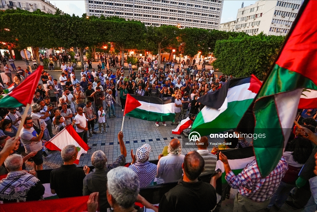 İsrail'in Gazze ve Lübnan'a yönelik saldırıları Tunus'ta protesto edildi