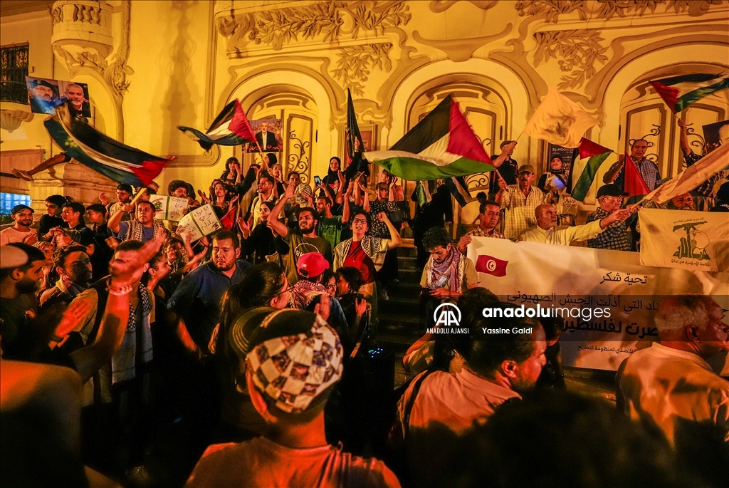 İsrail'in Gazze ve Lübnan'a yönelik saldırıları Tunus'ta protesto edildi