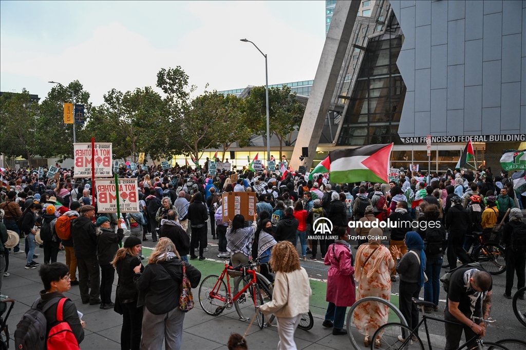 İsrail'in Gazze ve Lübnan'a yönelik saldırıları San Francisco'da protesto edildi