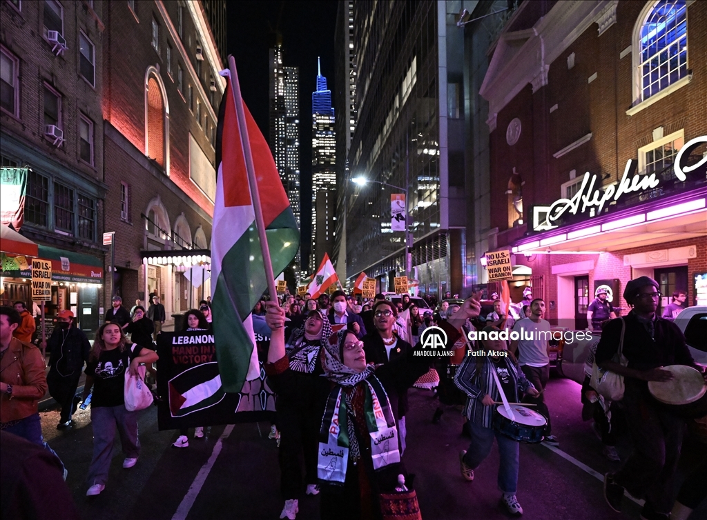 New York'ta Filistin'e destek gösterisi