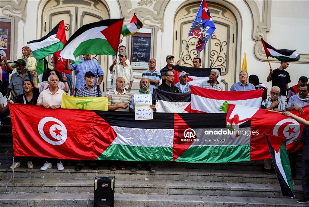 İsrail'in Gazze ve Lübnan'a yönelik saldırıları Tunus'ta protesto edildi
