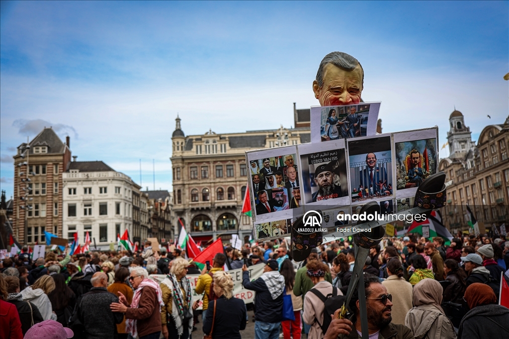 Amsterdam'da Filistin ve Lübnan'a destek gösterisi düzenlendi