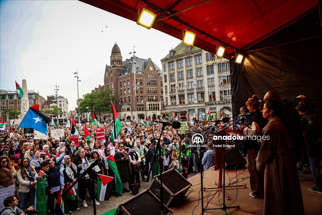 Amsterdam'da Filistin ve Lübnan'a destek gösterisi düzenlendi